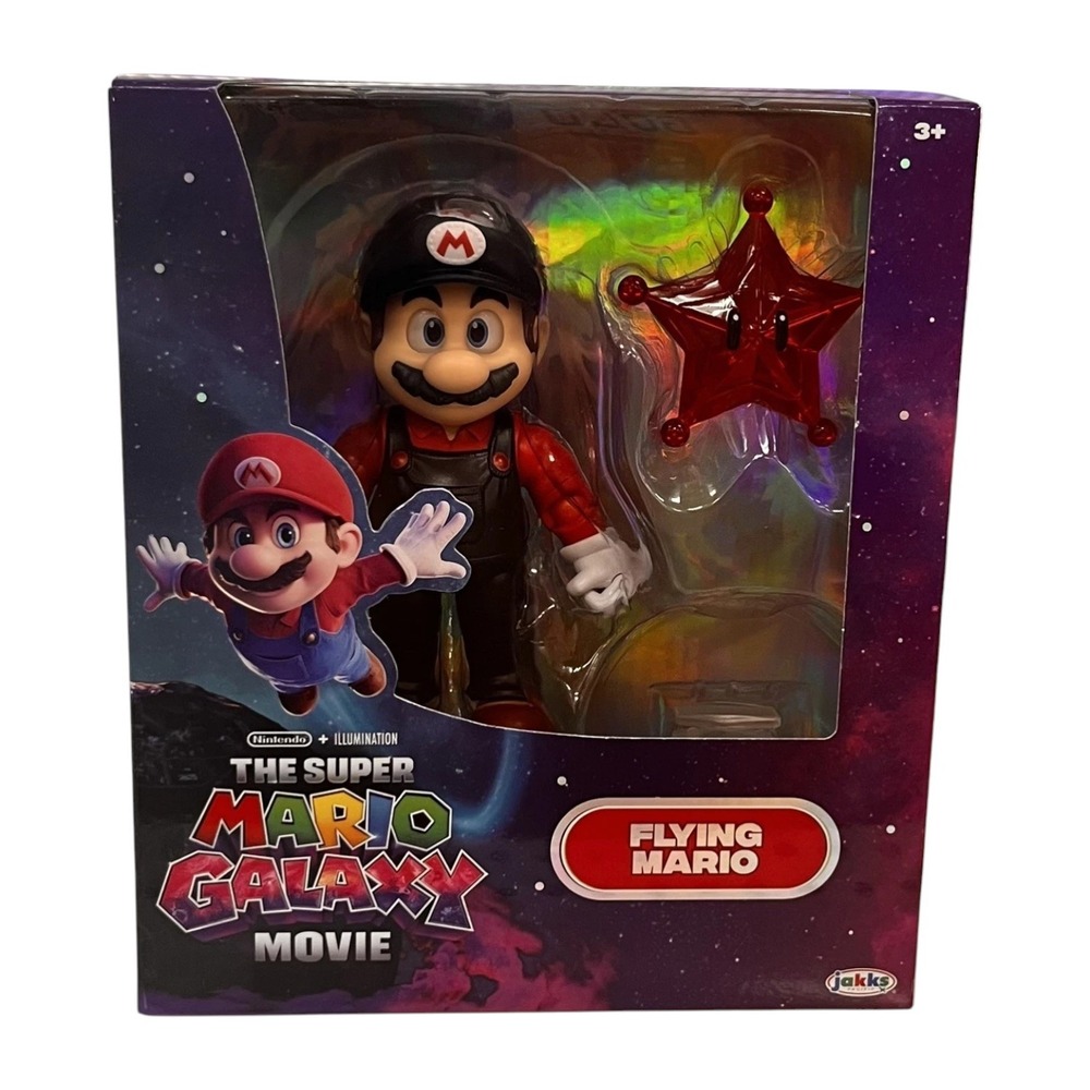 JAKKS Pacific Super Mario Galaxy Movie Flying Mario Figure with Red Star 2026
